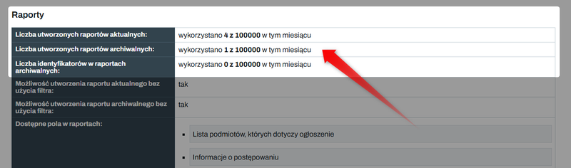 Zrzut 5  - Jak sprawdzić wykorzystanie limitów